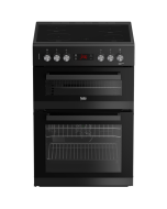 Beko EDC634K 60cm Double Oven Electric Cooker with Ceramic Hob - Black