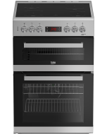 Beko EDC634S 60cm Double Oven Electric Cooker with Ceramic Hob - Silver