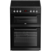 Beko EDC634K 60cm Double Oven Electric Cooker with Ceramic Hob - Black