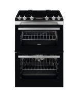 Zanussi ZCV66078XA 60Cm Electric Double Oven With Ceramic Hob - Stainless Steel - A Rated