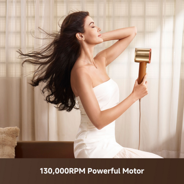 Dreame AHX30 Gold Hair Dryer with 130,000RPM Motor