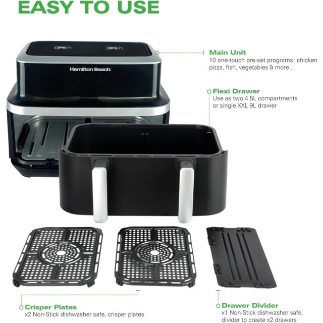 Hamilton Beach HB700VCGS Air Fryer 9 Litre