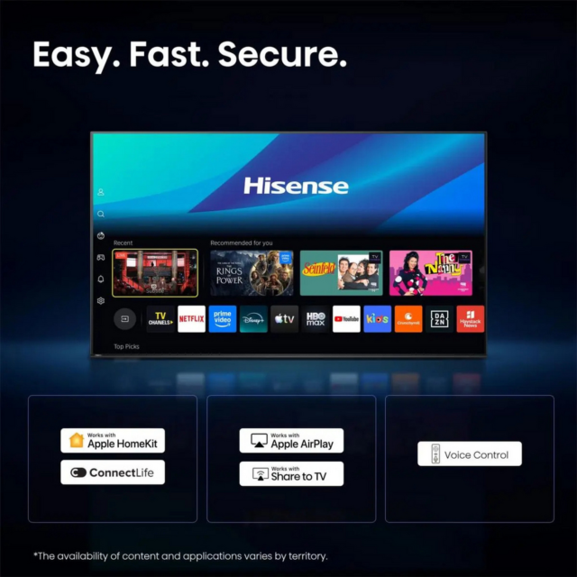 Hisense 43E7STUK 4K Ultra HD 144Hz Hi-QLED TV Black