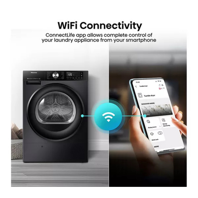 Hisense DH3S802BB3 8kg Heat Pump WiFi Tumble Dryer