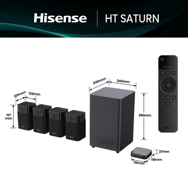 Hisense HT Saturn Wireless 4.1.2ch Soundbar Black