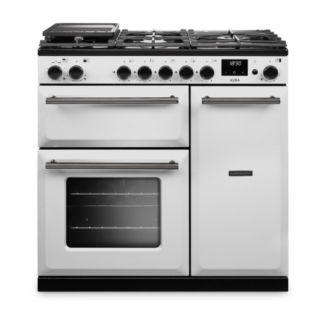 Rangemaster AURA90DFP 90cm Dual Fuel Cooker White