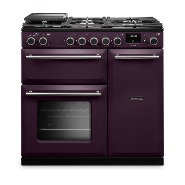 Rangemaster AURA90DFP Dual Fuel Cooker Plum 90cm