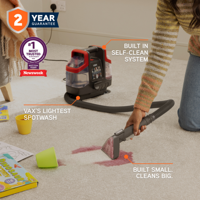 VAX CDSW-MCXS SpotWash Mini Grey Red Compact Cleaner